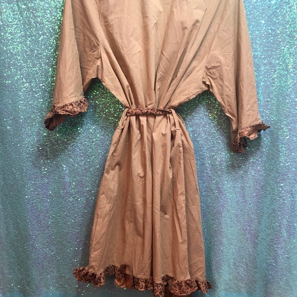 MSC Leopard Ruffle Brown Cotton Robe 🥰 - Picture 3 of 6